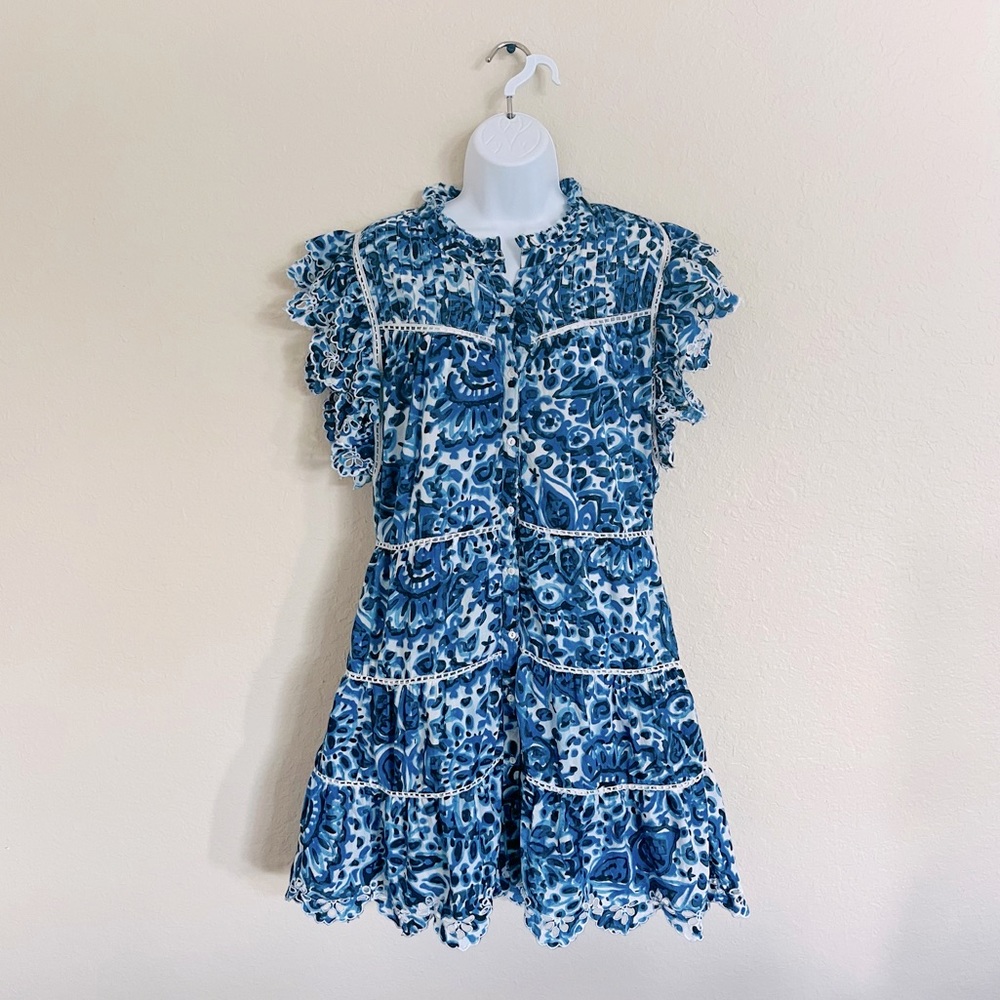 House of Harlow 1960 Blue Floral Melba Mini Dress Women’s Large